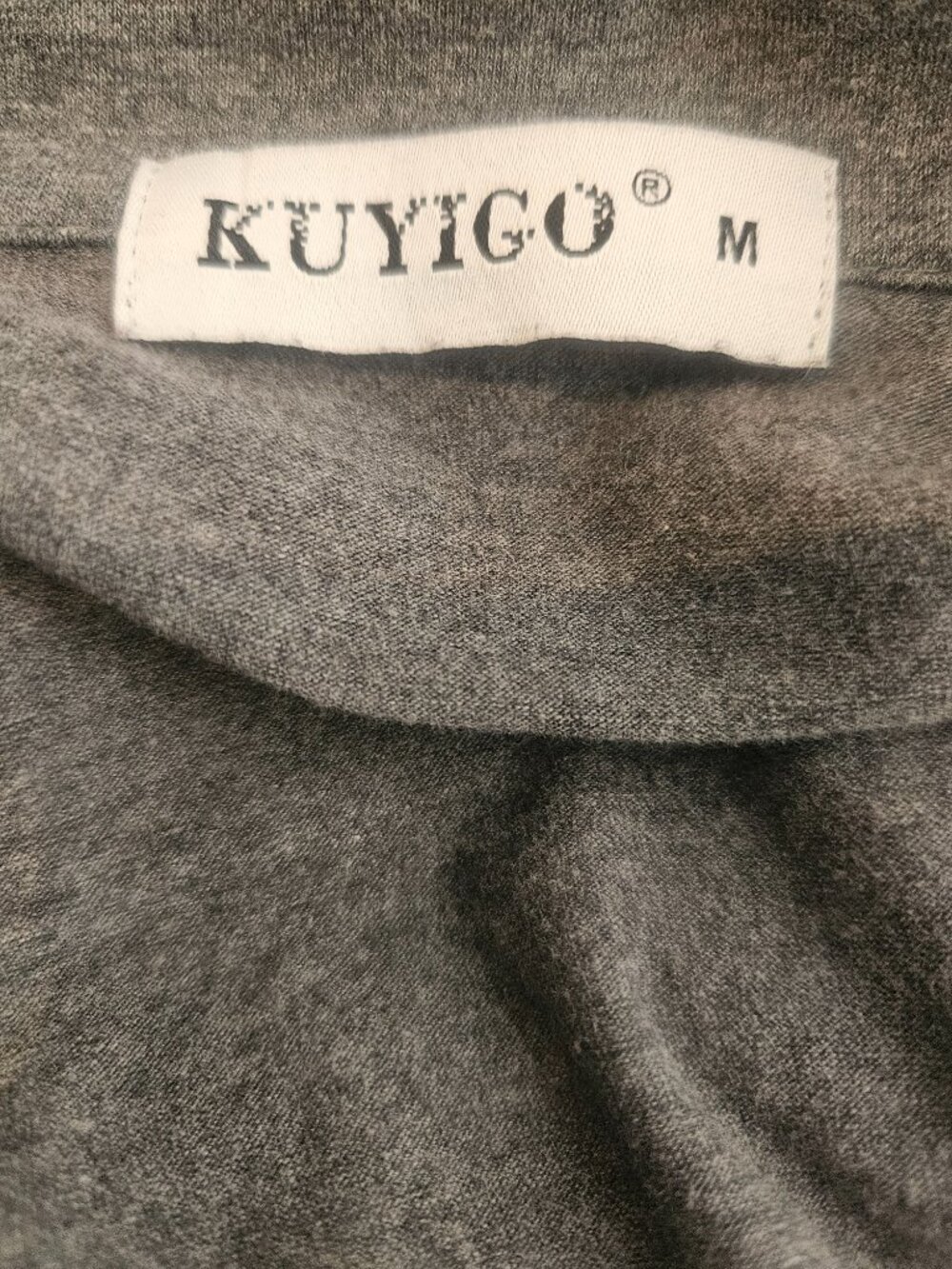 KUYIGO, Men's Long Sleeve Polo Shirt, Charcoal Grey, Size M - Picture 7 of 7